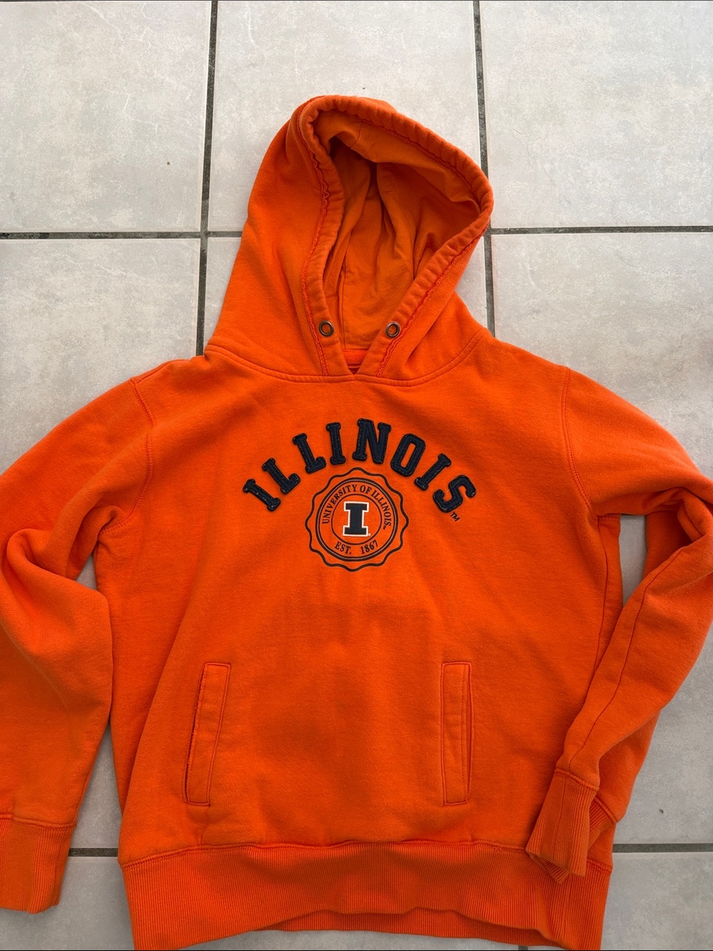 Stadium Athletics Orange Illinois Crewneck Hoodie